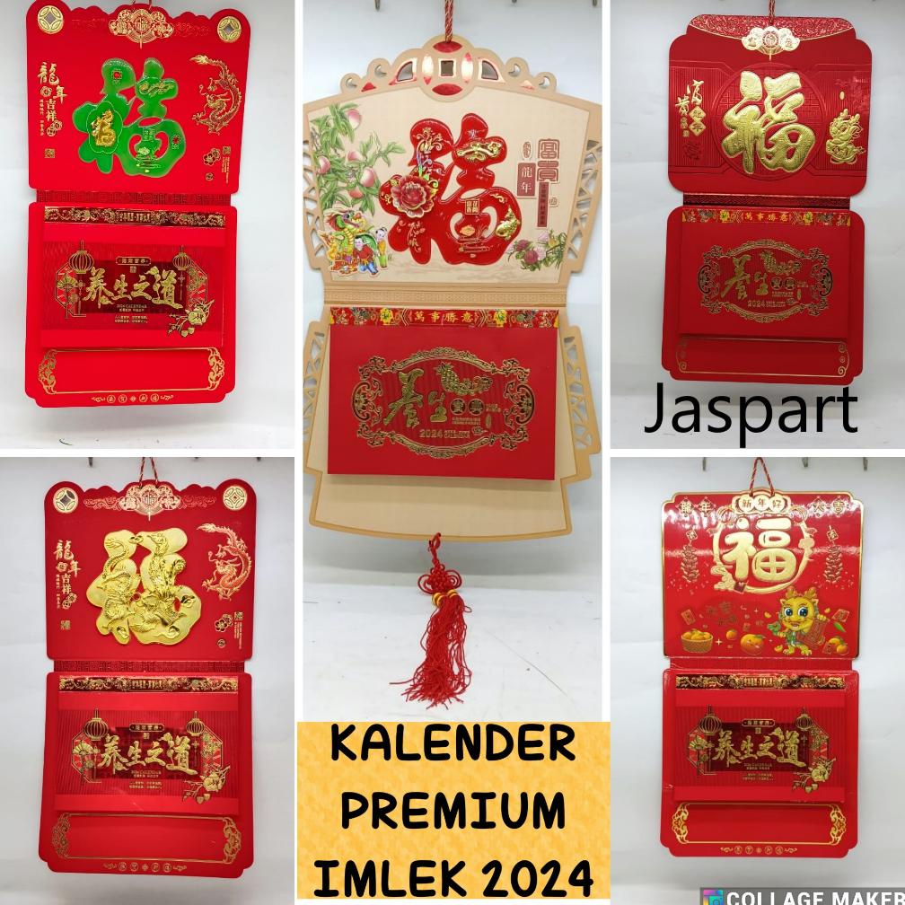 

Kalender Hongkong Impor Kalender Cina Kalender 2024 Shio Naga Kalender Premium Elegan 3D Dengan Giok