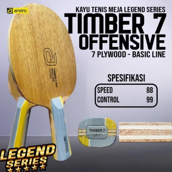 Kayu Bet Pingpong Tenis Meja Andro Timber 7 Offensive 7 Plywood Ori Kode 1381