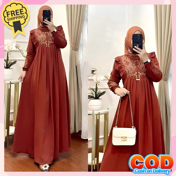 Gsmis Cewek Dres Syari Wanita Terbaru Maxy Dress Cod Bayar Di Tempat Games Casual Perempuan Baju Mus