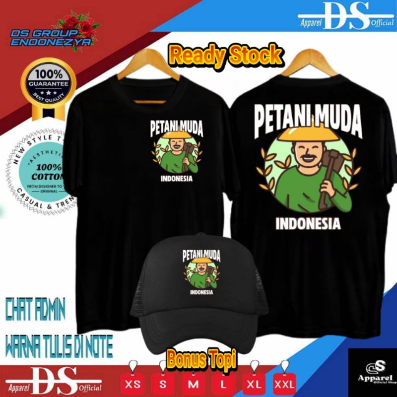 KAOS SABLON PETANI MUDA SABLON DEPAN BELAKANG FULL COLOUR
