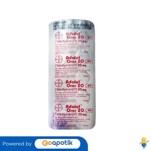 ADALAT OROS 20 MG STRIP 10 TABLET