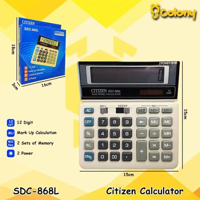 

Citizen SDC-868L Kalkulator Besar Digital Dagang Sekolah Kantor Calcul