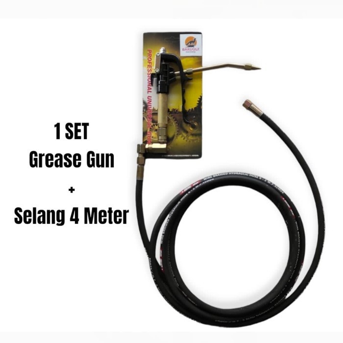 ✅Baru Hand Grease Pump Pompa Angin  Selang Pispot Pneumatic 1/4 Female Set Limited