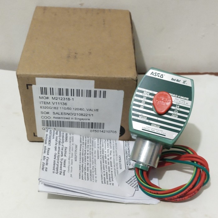 ✅Baru Solenoid Valve 3Way Asco Red-Hat 8320G182 1/4 Ac110V / Ac120V Bisa Sameday