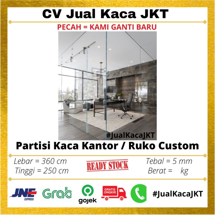 [Ori] Partisi Kaca Ruko Kantor  Pintu Kaca Geser / Pintu Sliding  Bisa Sameday