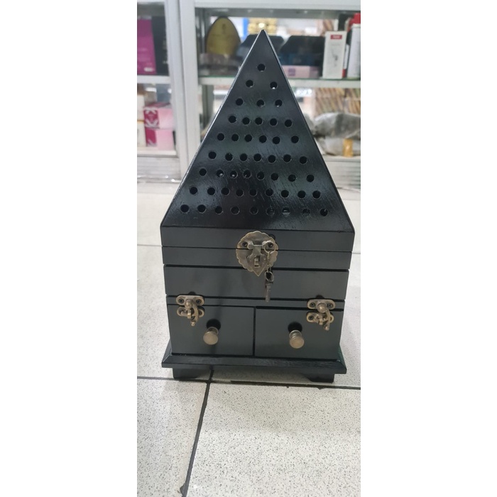 [New] Tempat Pembakaran Bukhur Set Mabkhara Kayu Jati Jumbo Kerucut Terbaru