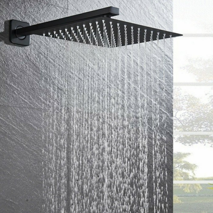 [Ori] Wall Shower Tanam Kotak Hitam/Shower Dinding Stainles Black Model Toto Terbaru