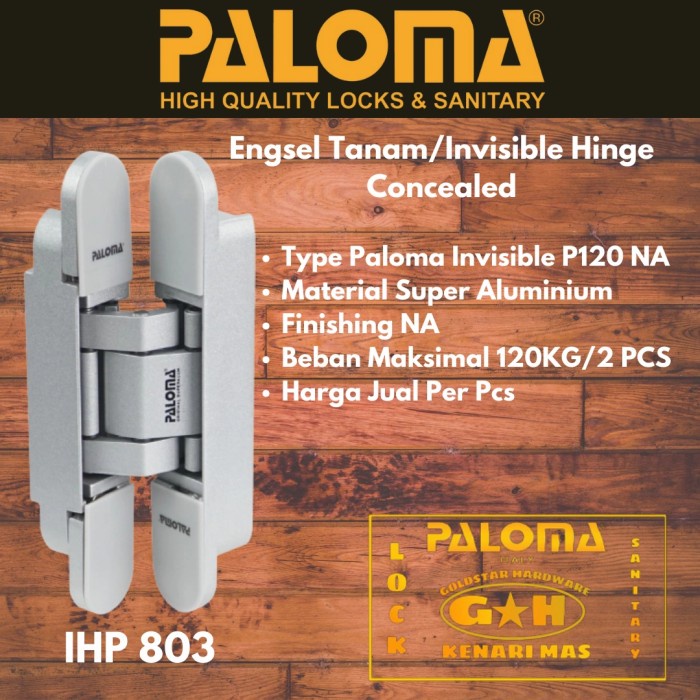 [Ori] Paloma Ihp 803 Engsel Concealed Engsel Tanam Pintu P120 Na Terbatas