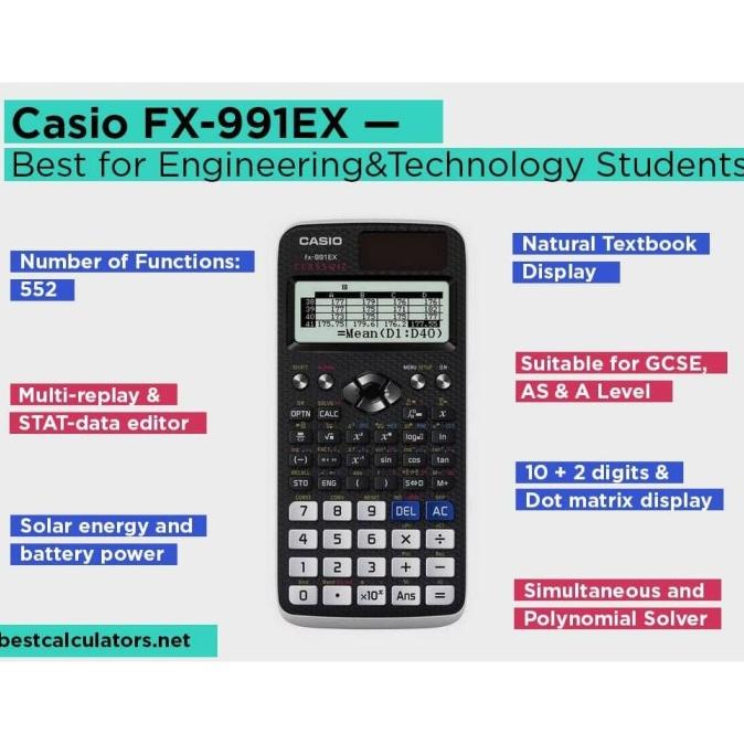 

Kalkulator CASIO FX-991 EX Scientific Calculator 991EX Kuliah Sekolah