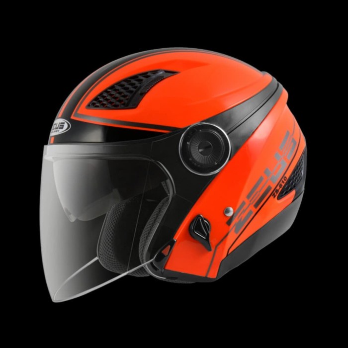 [New Ori] Helm Half Face Zeus 610 Fluor Orange 0017 Black Limited