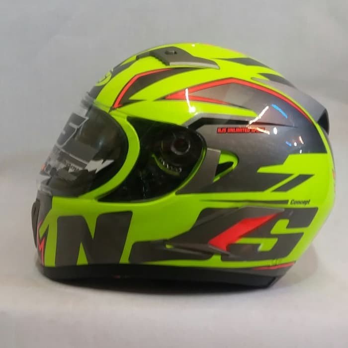 [New Ori] Helm Njs Shadow N812 Yellow Fluo Njs-812 Berkualitas