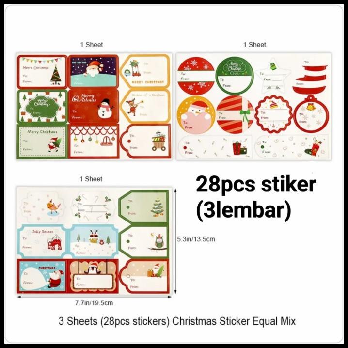 

GRATIS ONGKIR STICKER CHRISTMAS DAN NATAL ISI 28 PCS - XMAS PUTIH MIX MOTIF !!