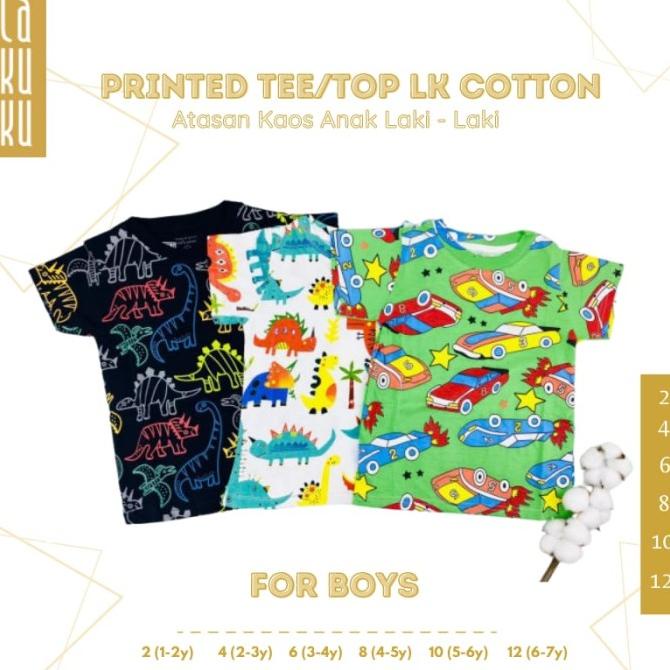 Lakuku - LK cozy is good Printed Tee Top Boy Atasan Baju Kaos Anak