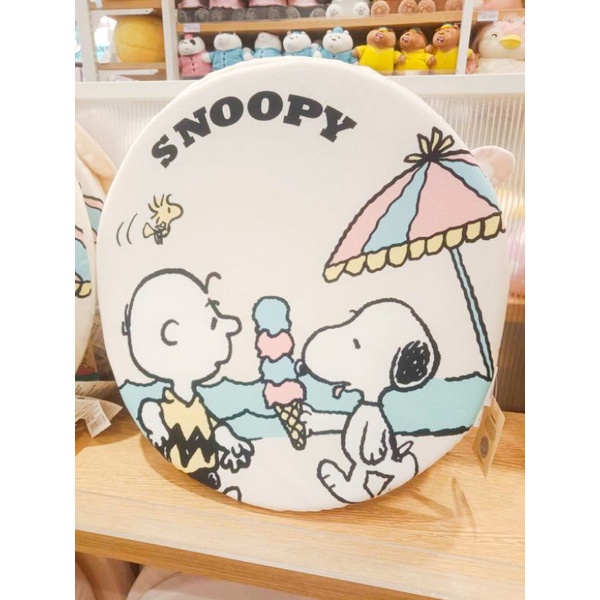Bantal Duduk Kursi Bulat - MINISO Snoopy Summer Travel Collection Seat Cushion