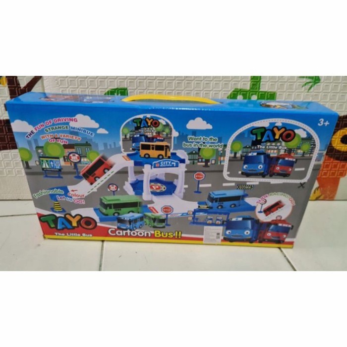 DISKON SPESIAL MAINAN TAYO PARKING LOT BUS SET ZY 002 BOX SET TERLARIS