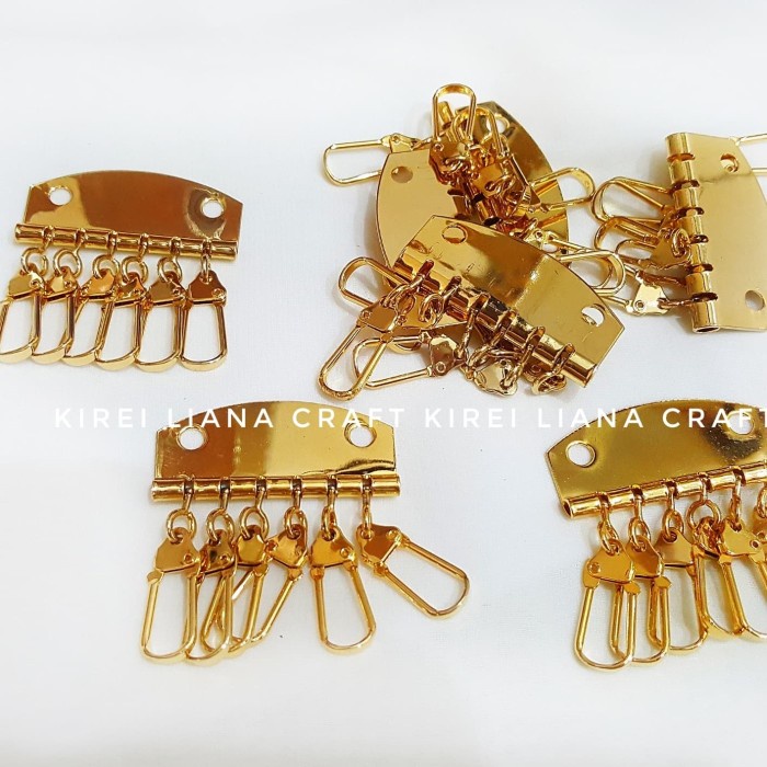 Ring Gantungan Kunci Dompet GOLD 6 Lubang
