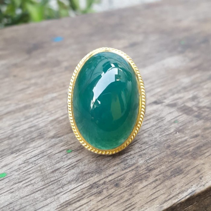 Batu Natural Bacan Doko Gulao Jumbo Mumbul Ring Perak Handmade