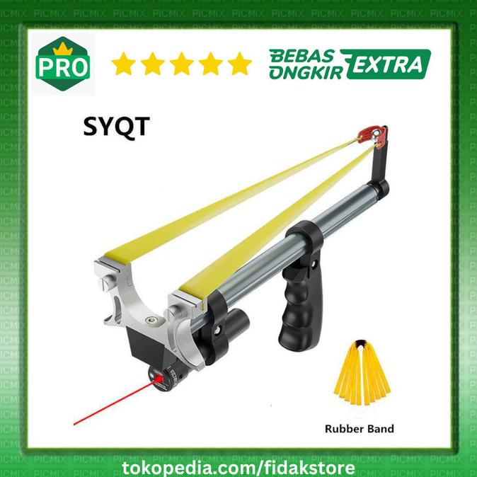 Ketapel Teleskopik Berburu Ketapel Telescopic + Laser + Tali Karet ORI