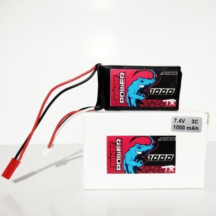 Lipo 2S 7.4V 1000mah 3C untuk remot transmitter