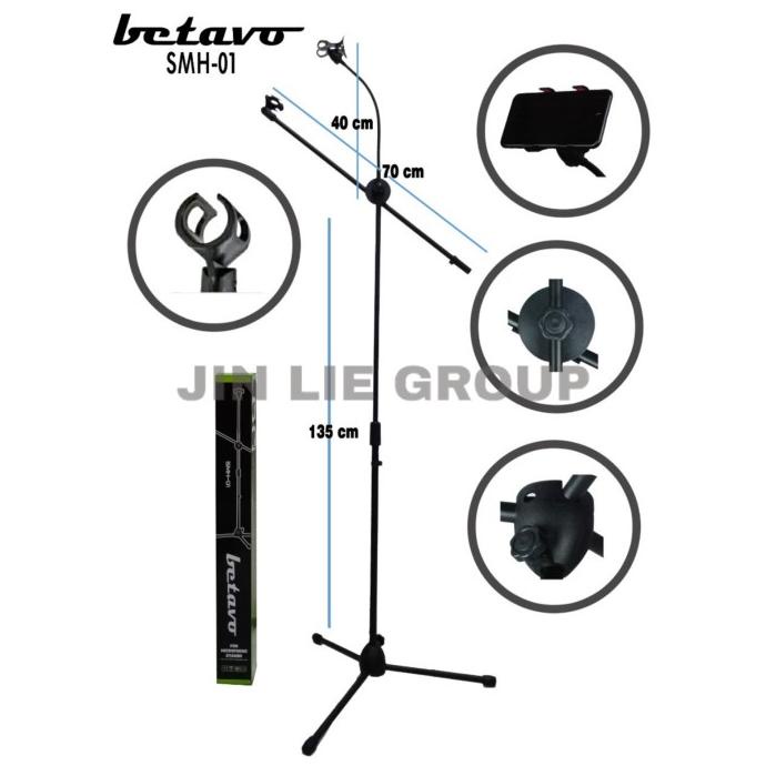 STAND MICROPHONE +PHONE HOLDER HP STAND MIC BETAVO SMH-01