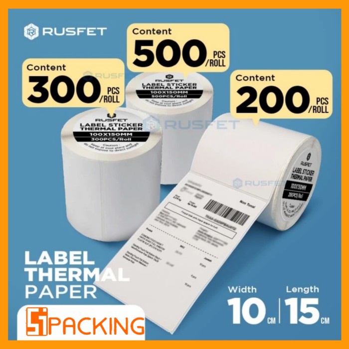 

Promo Label Thermal 100X150 500Pcs Kertas Stiker Printer Resi Termal Roll A6
