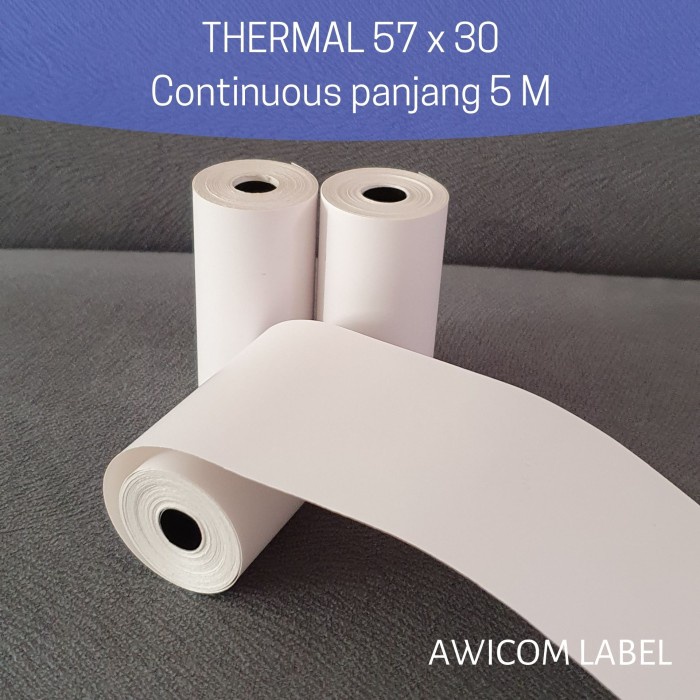

Promo Label Stiker Continuous Roll Thermal Sticker 57X30 57 X 30 Mm 5M