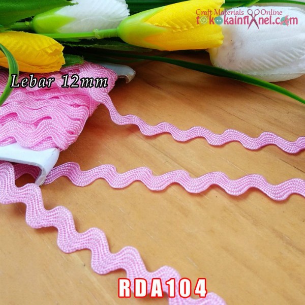 Promo Rda104 Renda Biku Besar Pink Lebar 12Mm (1 Roll /- 17.5M)