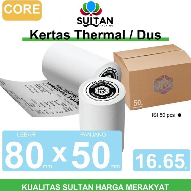 

Kertas Thermal Paper Core Printer Resi Termal Barcode POS 80x50mm DUS