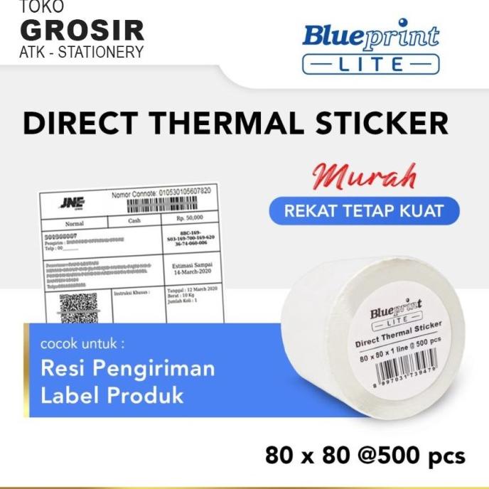 

80x80 Resi Label Pengiriman 80mm Kertas Thermal Sticker Barcode