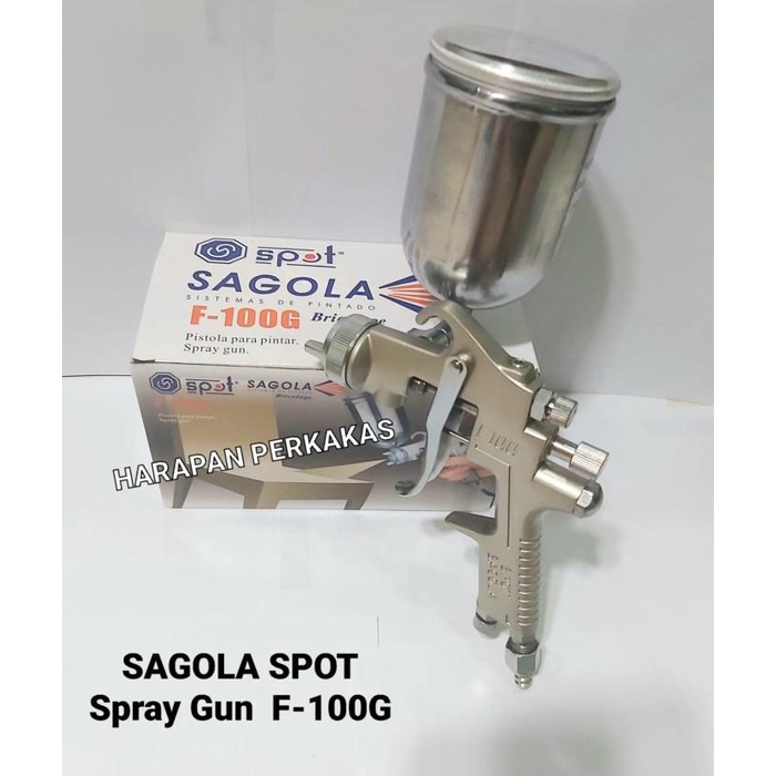 Spray Gun Sagola Spot Tabung Atas F-100 / F100 G + Selang Recoil 9 M