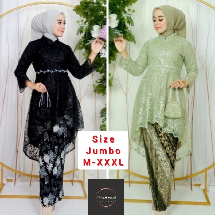 Setelan Kebaya Lesti Payet Modern Ld 130 Kebaya Wisuda Hijab Jumbo Premium Berkualitas