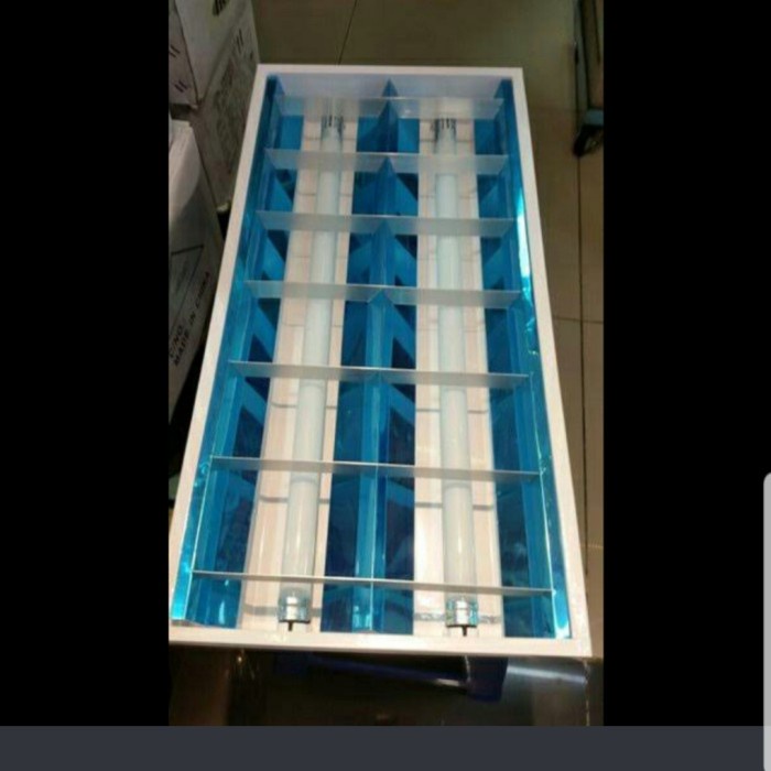 Promo Kap Lampu Tl Led Rm 2X18 Komplit Tl Led/Kap Lampu Neon Plafon Komplit