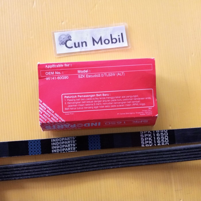 Ribt Belt Van Belt Indoparts 5Pk 1650 Escudo 2.0, Tl 52W Untuk Ac Kode Hm052