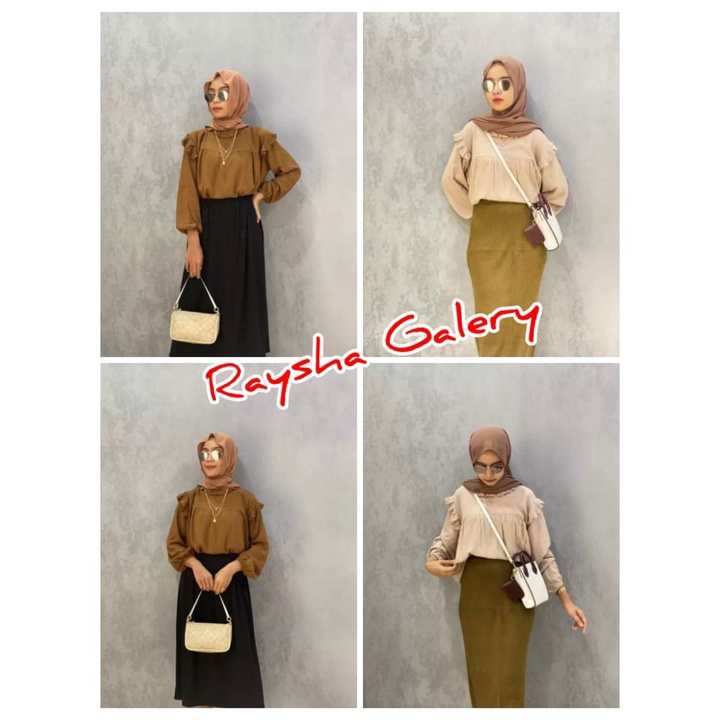 STYLISH MODERN DAISY BLOUSE RAYON CRINGKEL BLUS WANITA KEKINIAN BLUS WANITA PALING HITS 2021 BISA