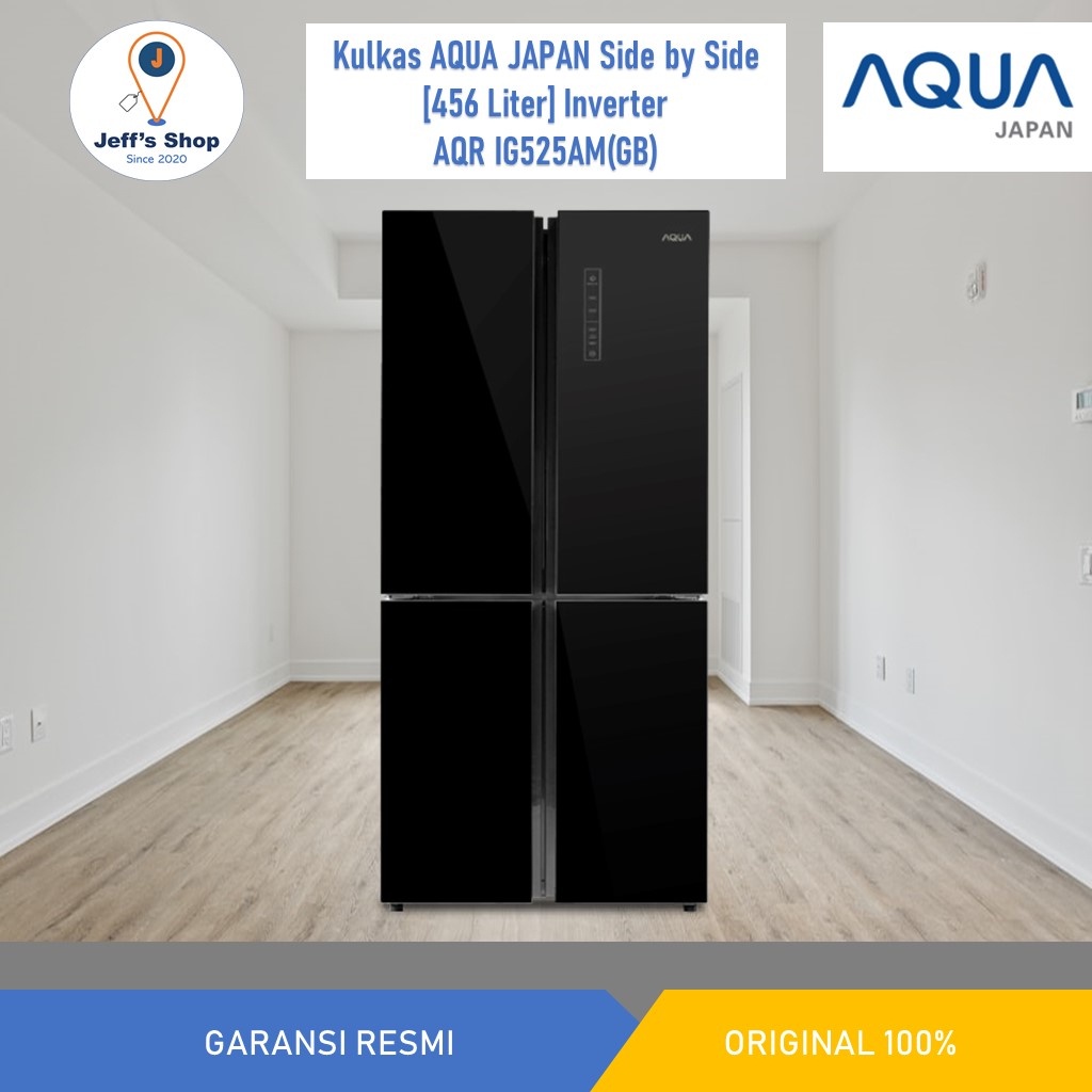 Kulkas Side by Side 4 Pintu Aqua Japan Inverter [456 Liter] AQR IG525AM(GB)