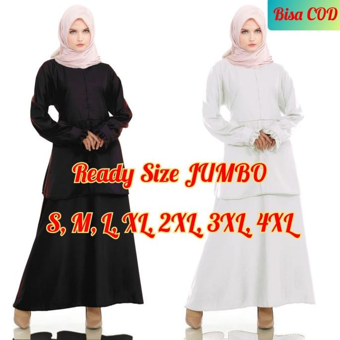 Gamis putih hitam Baju Dinas seragam kerja Murah polos wanita terbaru