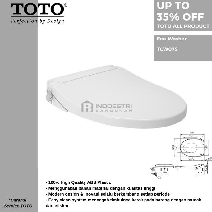 Tutup Closet TOTO Eco Washer TCW07S / Seat Cover Toilet TOTO TCW07S
