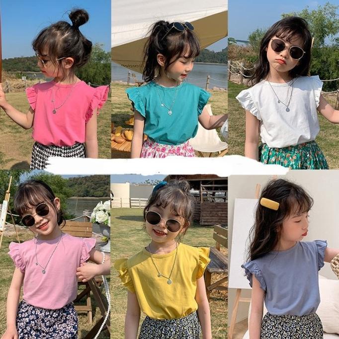 [602109] - Atasan Blouse Kutung Polos Import Anak Cewek - Soft