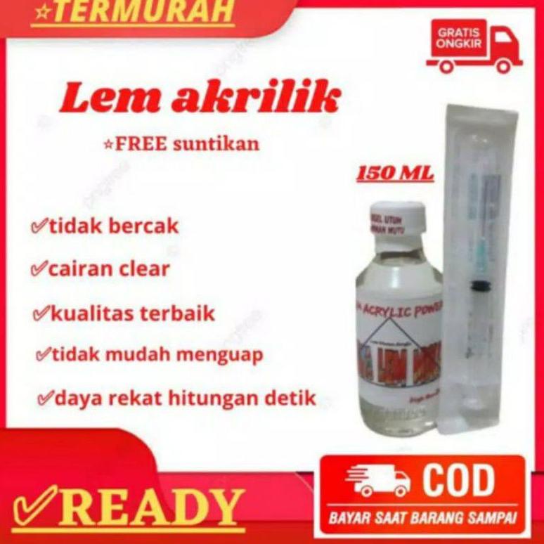 

Baru - Lem akrilik/Acrylic 150 ML+suntikan .,