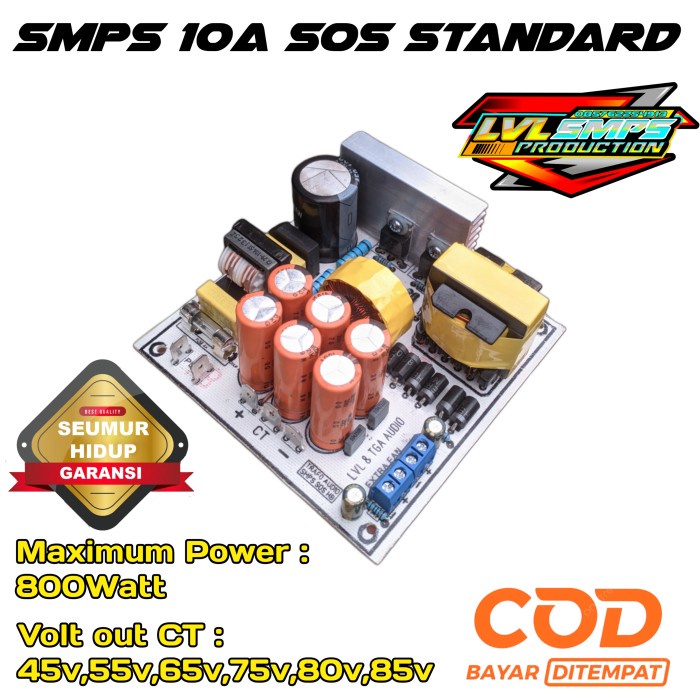 Power Supply Smps Ct 20A 65-90Volt /Suplay Audio Sound Amplifier Trafo