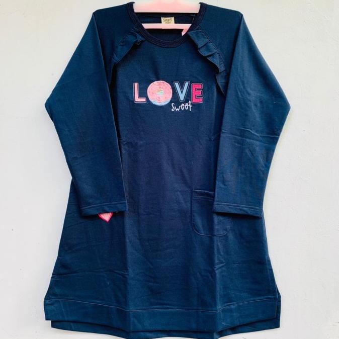 Baju Kaos Tunik Seyes Anak Perempuan Usia 8-11 Tahun
