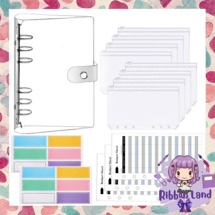 

A6 Set Lengkap Binder PREMI Transparan Nabung Pemula Hemat Murah -45pr