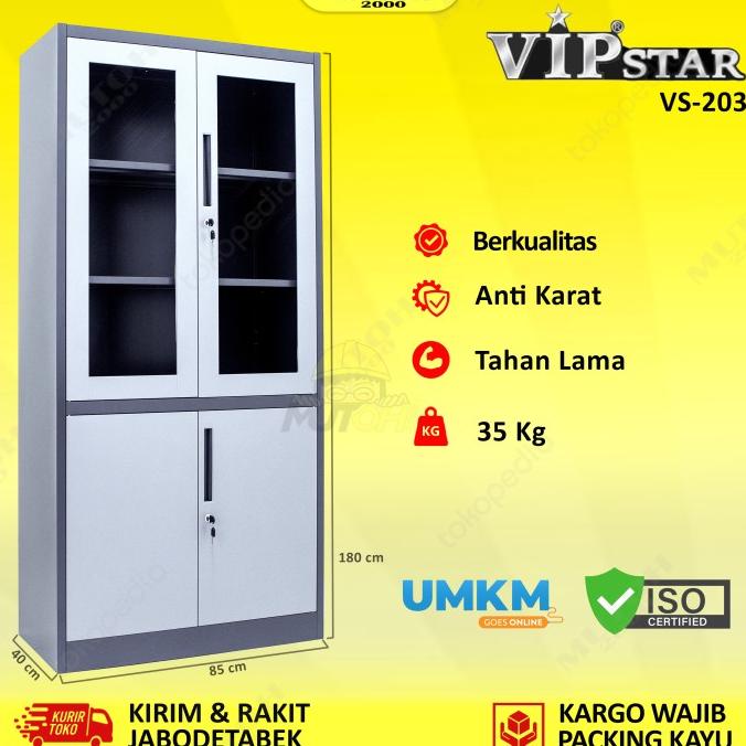 

Vip Star Vs-203 Lemari Arsip Besi 2 Pintu Kombinasi Swing Pintu Tarik Stok Terbatas