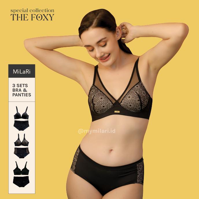 MILARI-THE FOXY, 3SET WIRELESS BRA /LYCRA & PANTIES