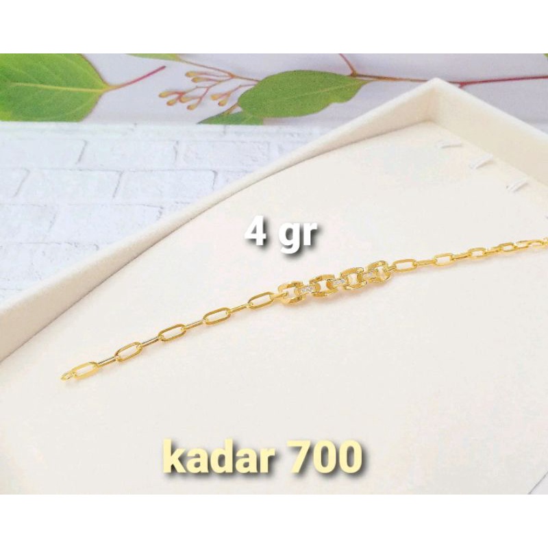 Gelang permata kadar 700 16k emas asli