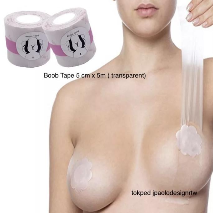 Boob bra body tape transparan bening transparent lift pushup tape 5 cm