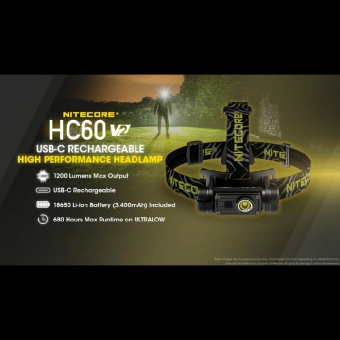 ✨Original Headlamp Nitecore Hc60 V2 1200 Lumens Limited