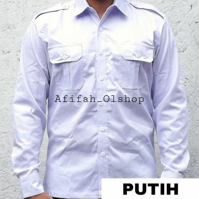 Kemeja Seragam Pdh Pdl Lengan Panjang Putih Enzino Sport