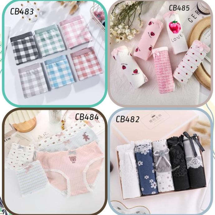 Celana Dalam Wanita Box / Pakaian Dalam Wanita Set Underwear Import 4