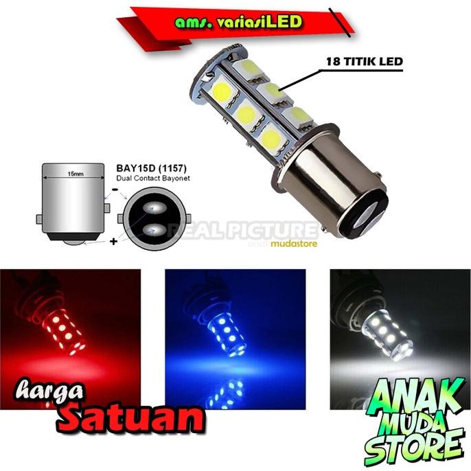 Lampu Rem LED 18 titik Stop Lamp Belakang NON Kedip Motor Beat Scoopy